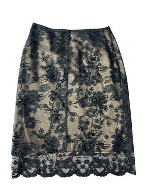 VINTAGE 90S EXPRESS BLACK LACE TIGHT MIDI SKIRT 3/4